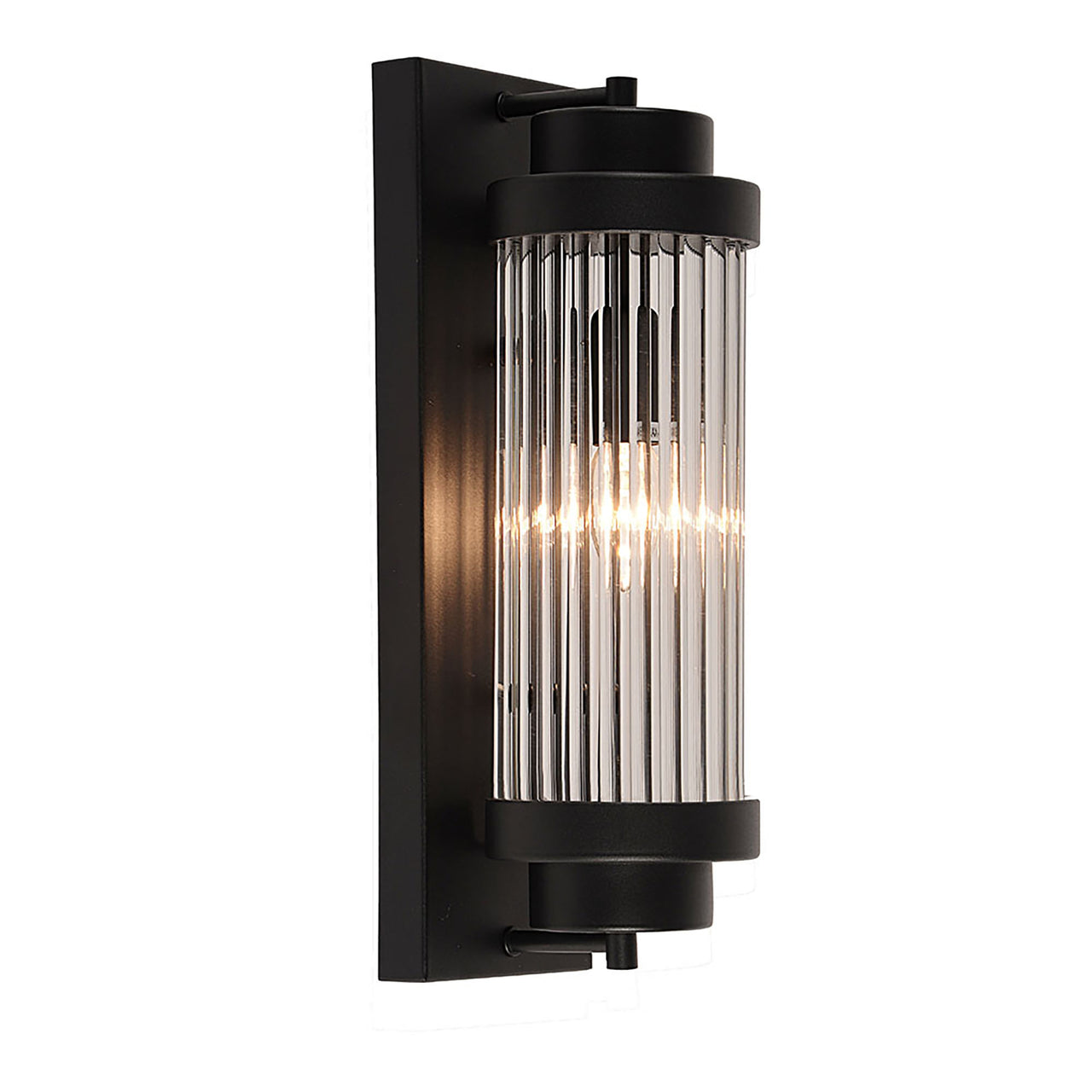 Cambridge Black and Clear Glass 400mm Wall Light