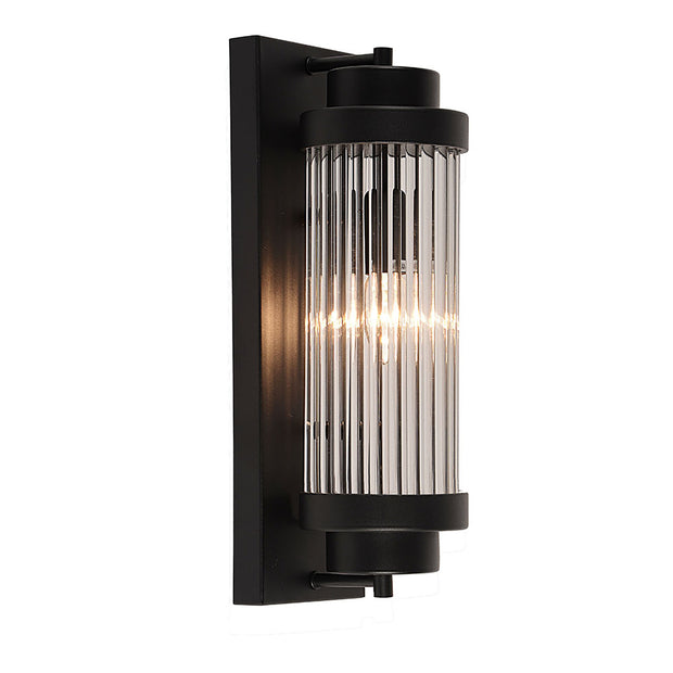 Cambridge Black and Clear Glass 400mm Wall Light