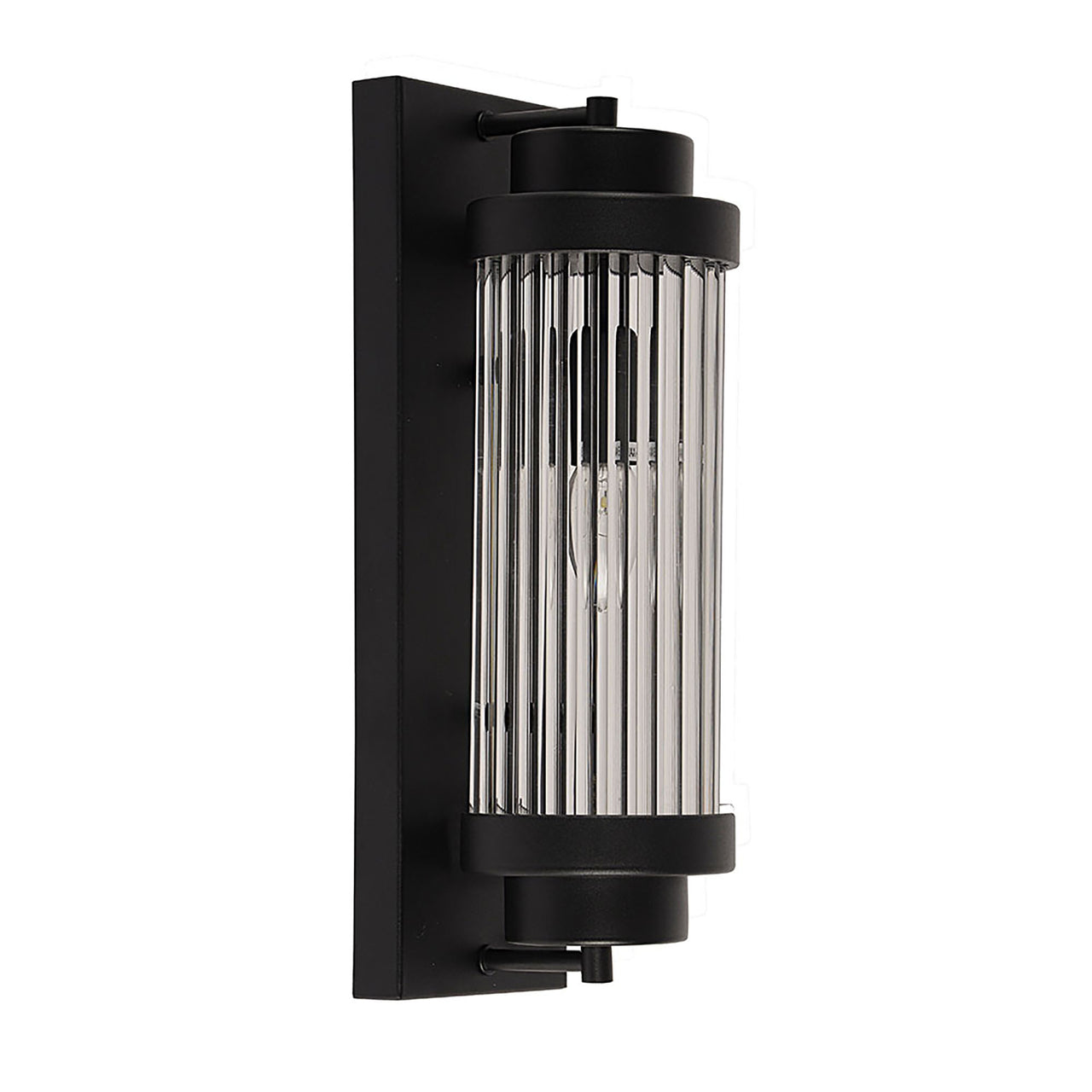 Cambridge Black and Clear Glass 400mm Wall Light