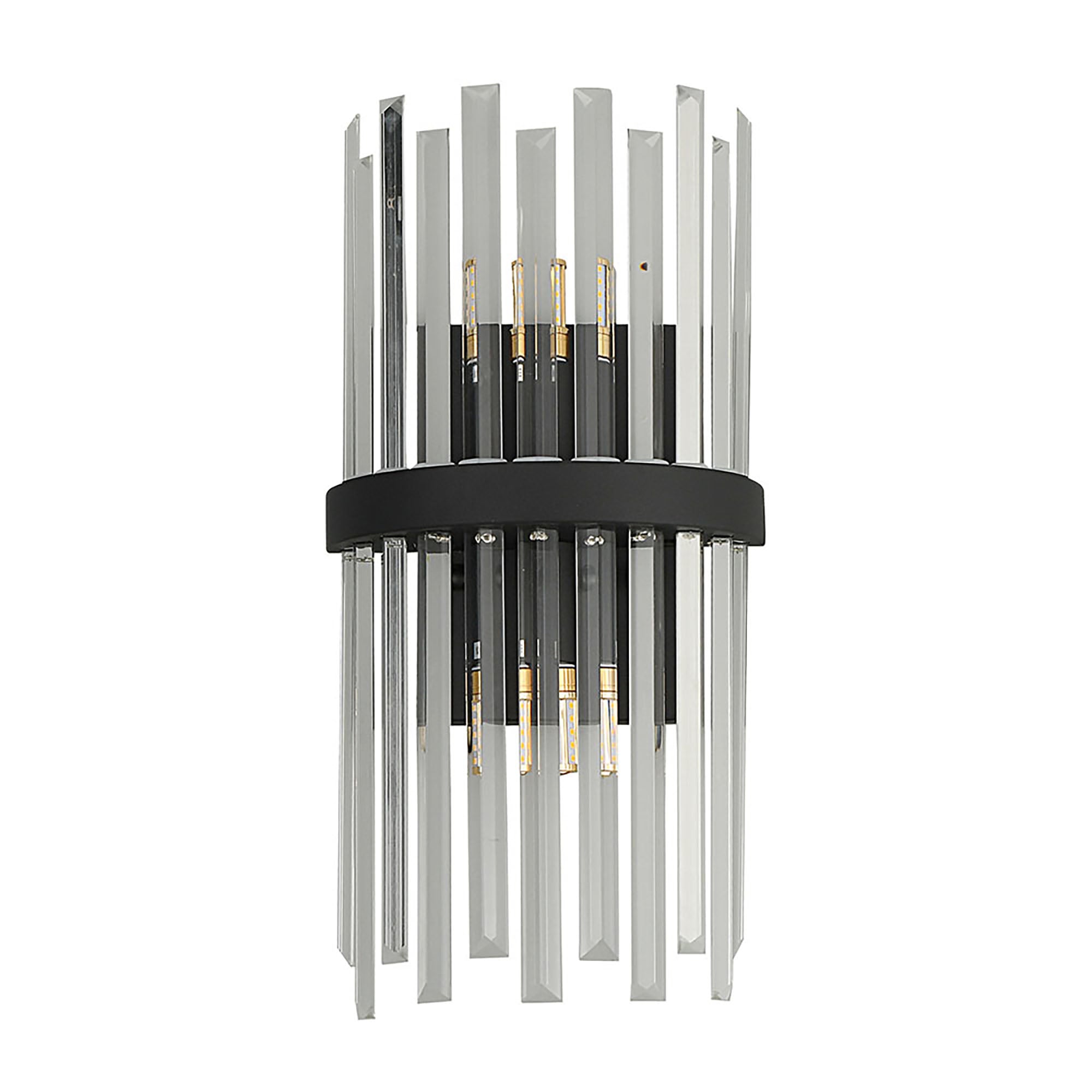 Oxford Black and Clear Glass Wall Light