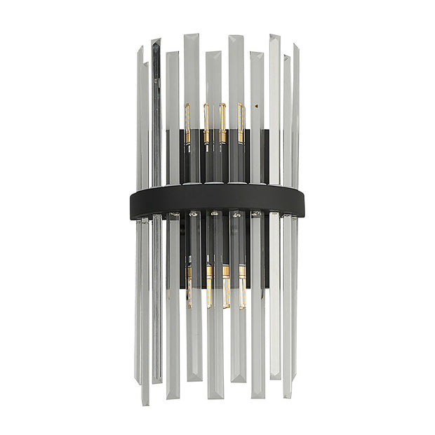 Oxford Black and Clear Glass Wall Light