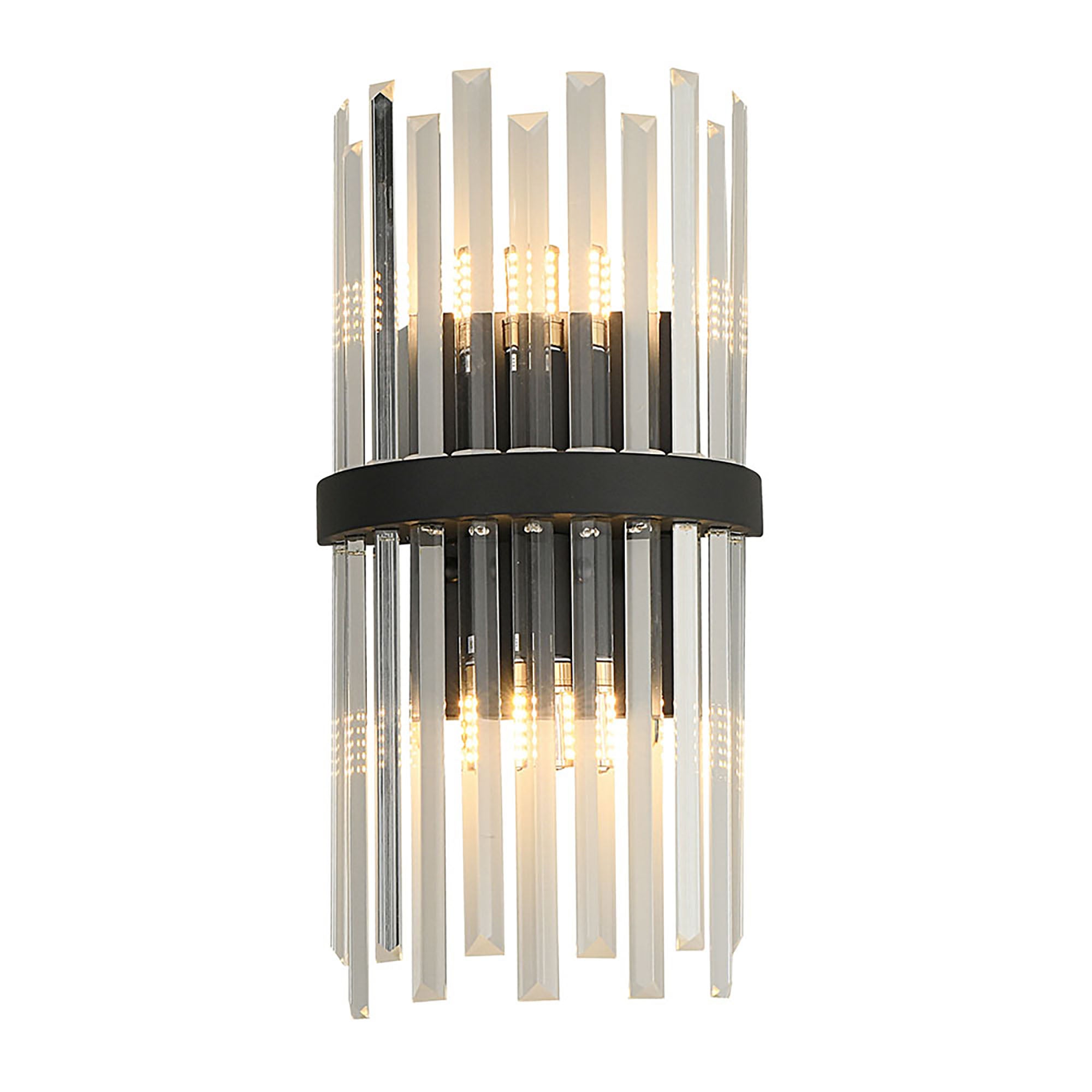 Oxford Black and Clear Glass Wall Light