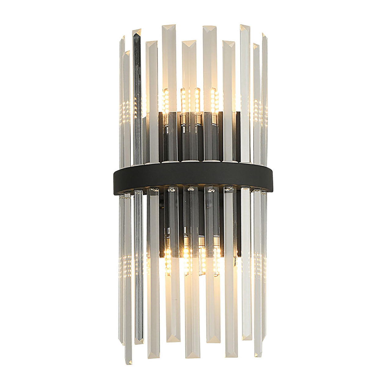 Oxford Black and Clear Glass Wall Light