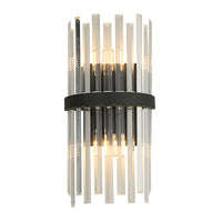 Thumbnail for Oxford Black and Clear Glass Wall Light