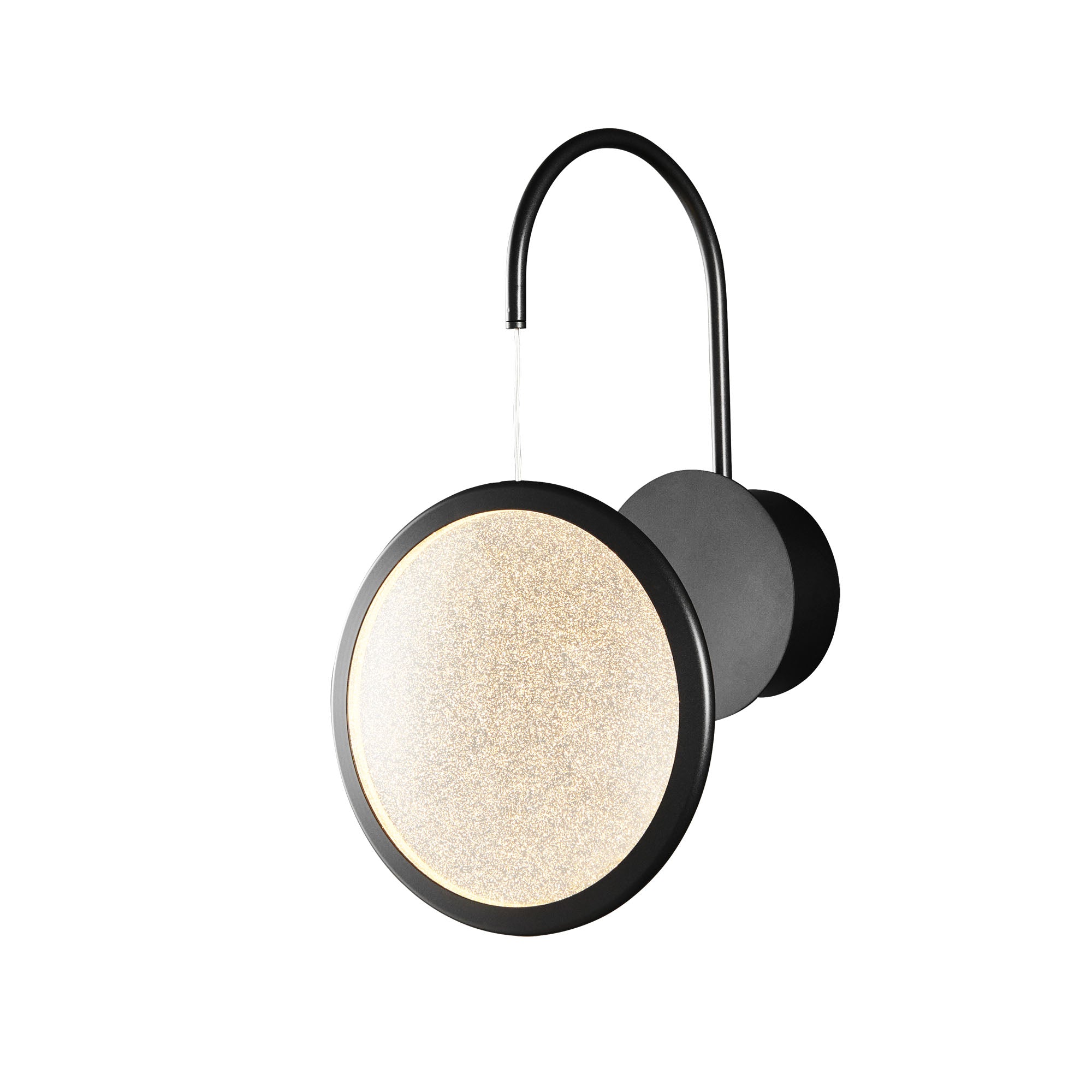 Arago Round Glass LED Wall Light - Black