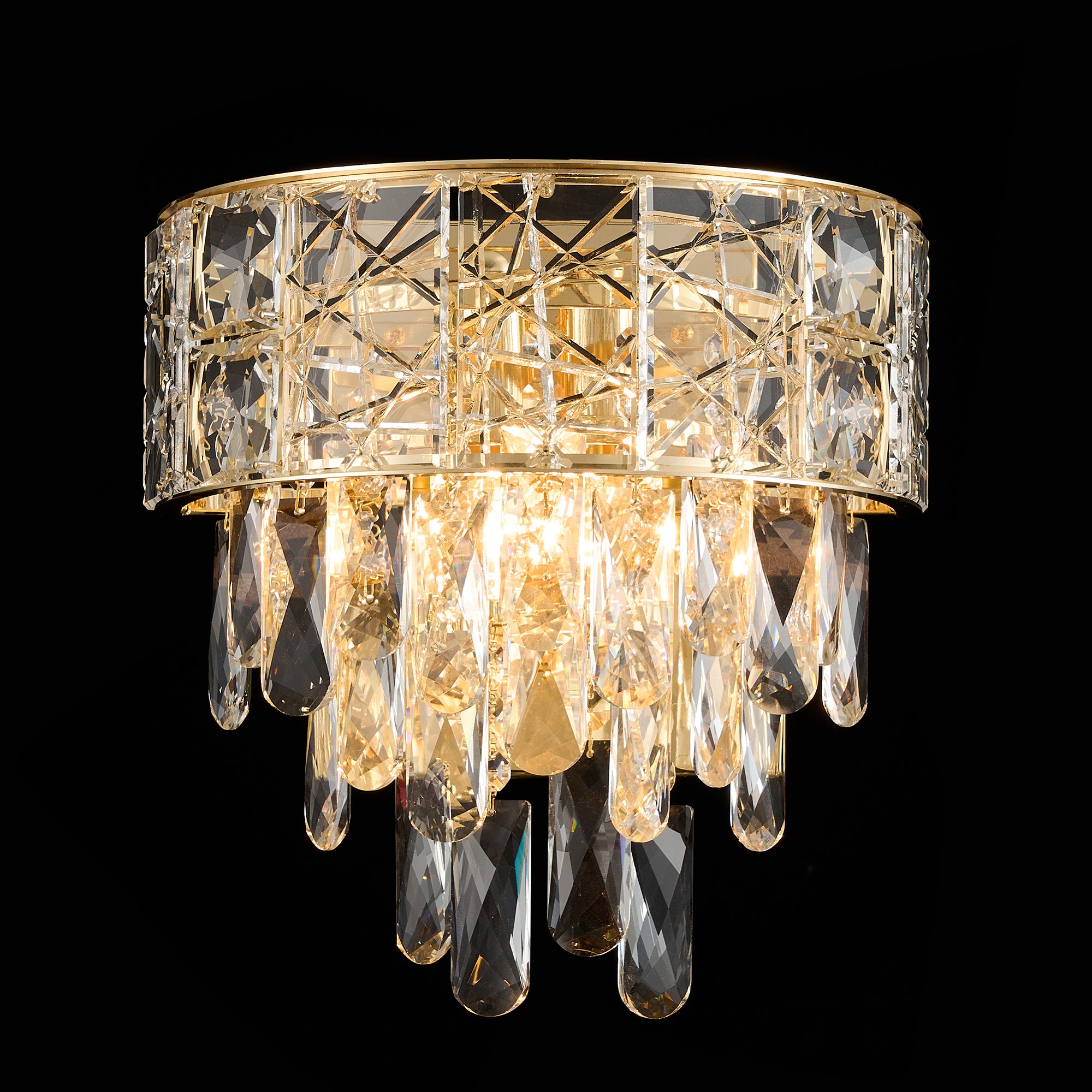 Finley Gold and Crystal 2lt Wall Bracket