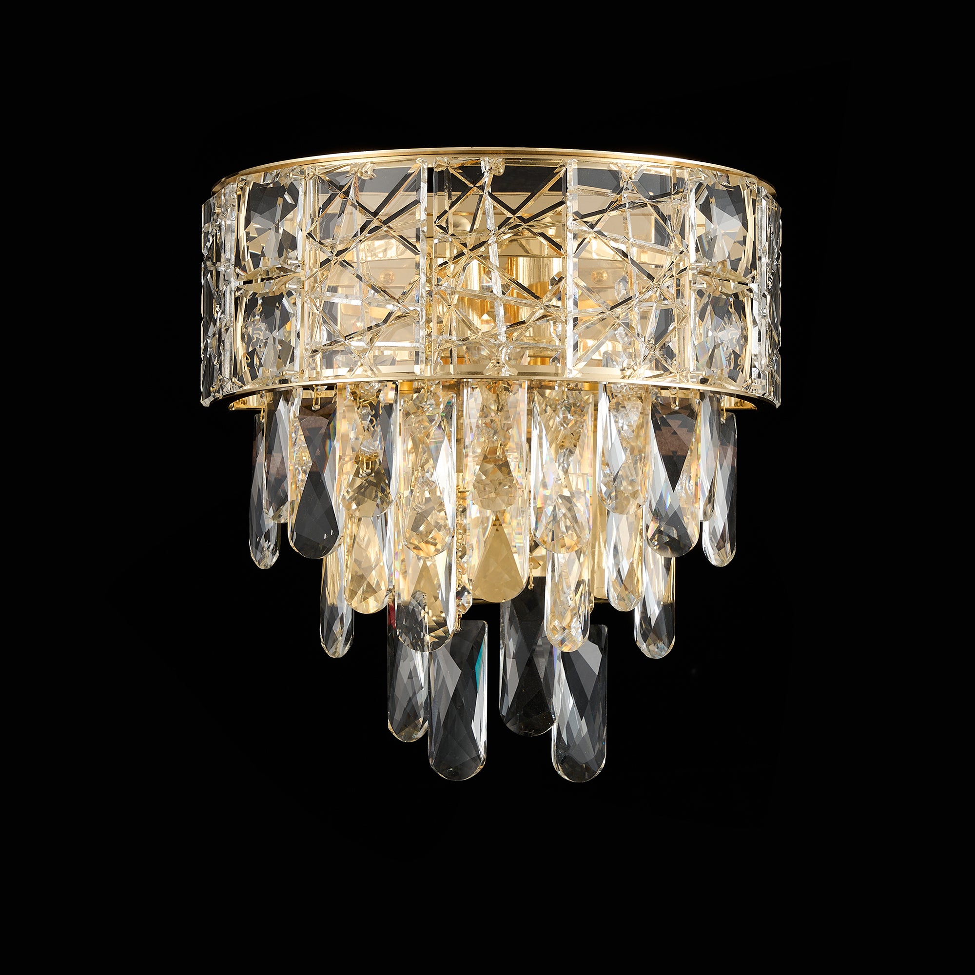 Finley Gold and Crystal 2lt Wall Bracket