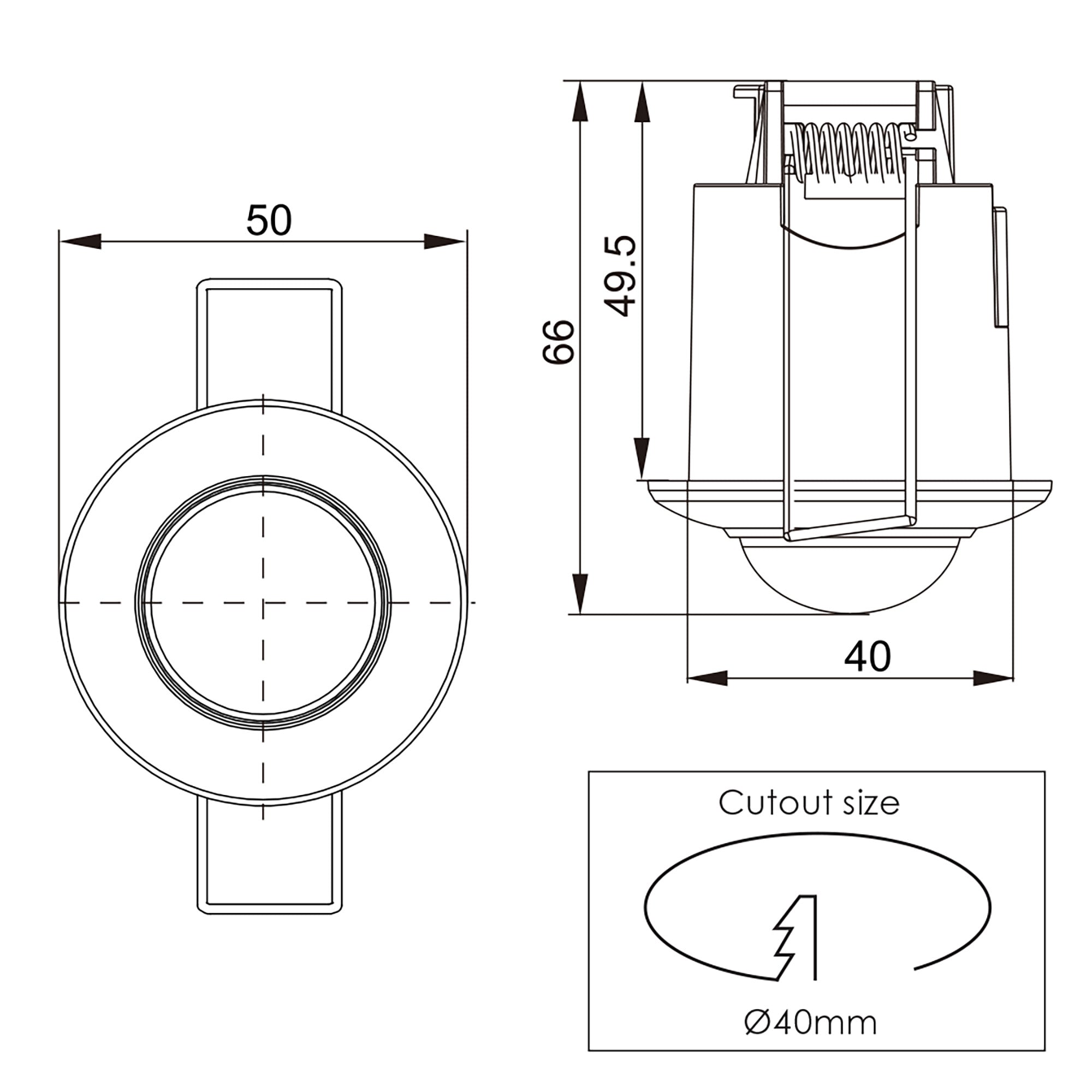 Hawk-360B Recessed Sensor - Black