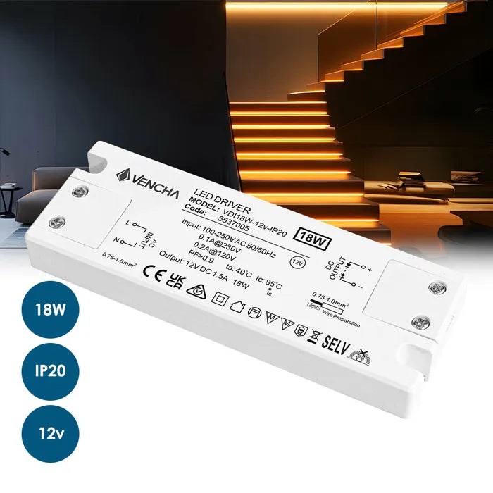 VDI18W 18w 12v IP20 LED Driver