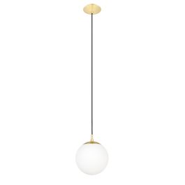 Rondo Hanging Light 1X60W E27 Matt Brass/Opal 200mm 2M