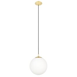 Rondo Hanging Light 1X60W E27 Matt Brass/Opal 300mm 2M