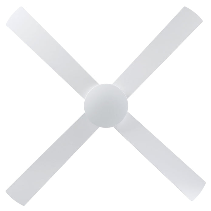 Eglo Stradbroke 52 inch ceiling fan, four white ABS blades viewed from below