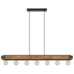 Layham Hanging Light 7X60W E27 Black/Rustic Wood