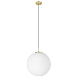 Rondo Hanging Light 1X60W E27 Matt Brass/Opal 400mm 2M