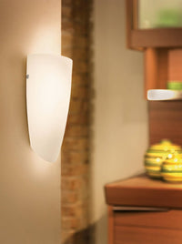 Thumbnail for Nemo Satin Nickel Wall Light with Opal Glass