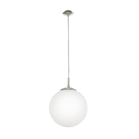 Thumbnail for Rondo Large Pendant Light in Satin Nickel with Opal Glass