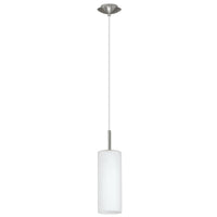 Thumbnail for Troy 1 Light Pendant Light in Satin Nickel with Opal Glass
