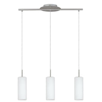 Thumbnail for Troy 3 Light Pendant Light in Satin Nickel with Opal Glass