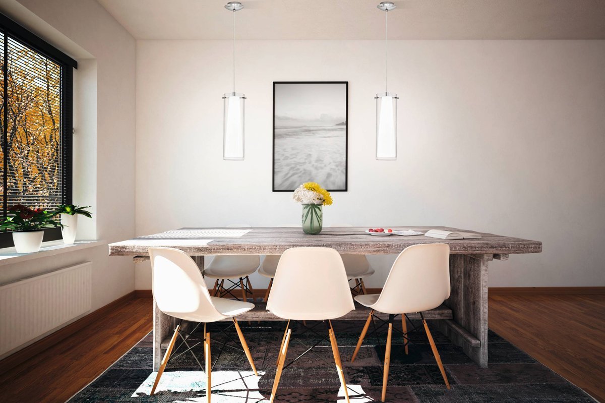 Pinto 1 Light Twin Glass Pendant Light in Chrome