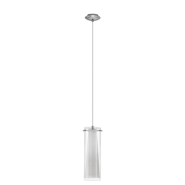Pinto 1 Light Twin Glass Pendant Light in Chrome
