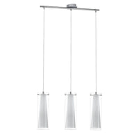 Thumbnail for Pinto 3 Light Twin Glass Pendant Light in Chrome