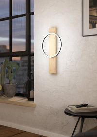 Thumbnail for Boyal Wall Light 12W LED Black/Natural Wood Fascade