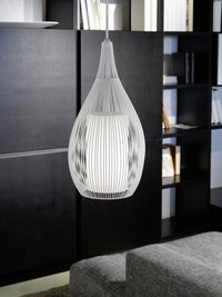 Thumbnail for Razoni 1 Light Pendant Light in White with Satin Glass
