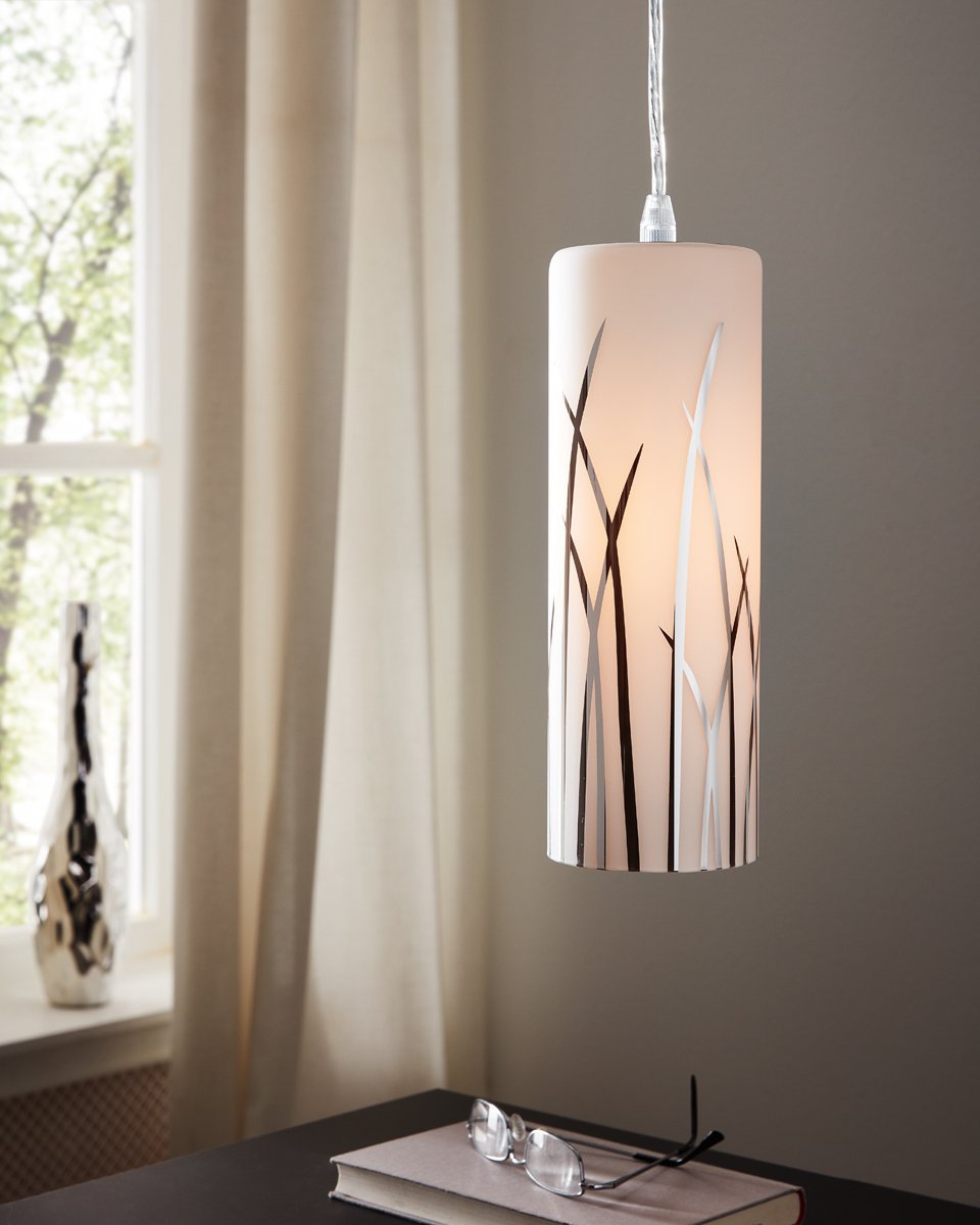 Rivato 1 Light Opal Glass with Chrome Design Pendant Light