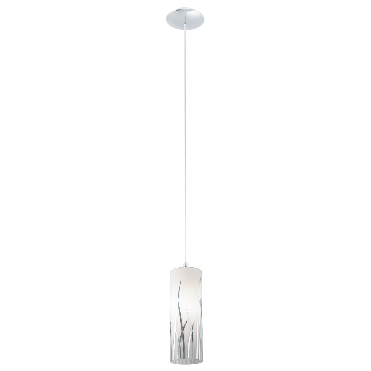 Rivato 1 Light Opal Glass with Chrome Design Pendant Light