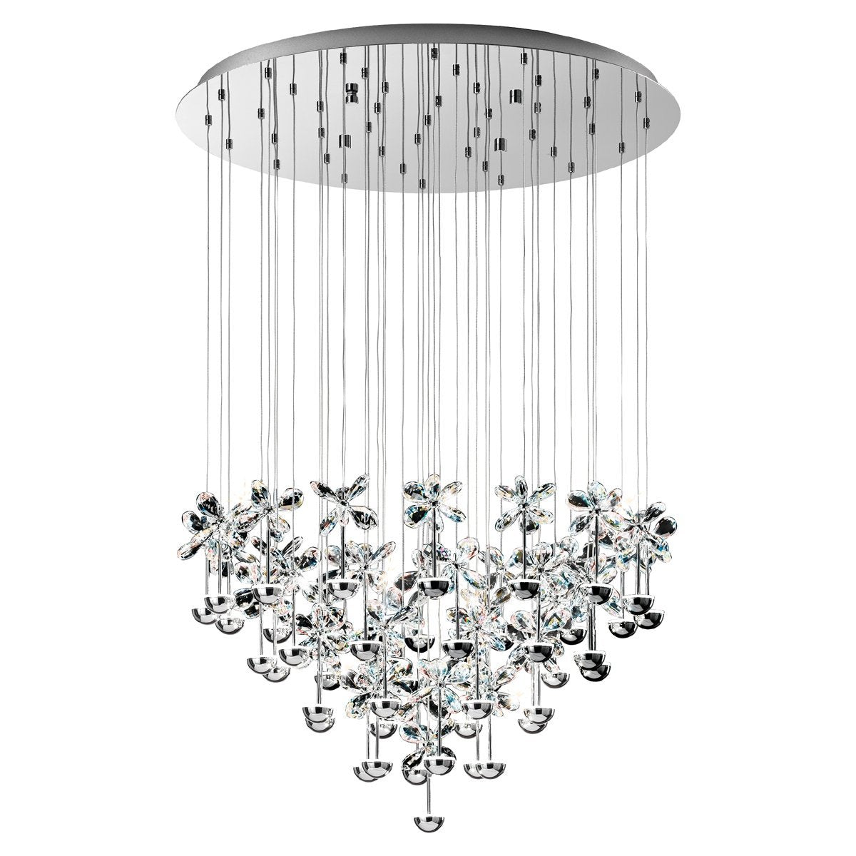 Pianopoli 107.5W Warm White LED Chrome & Crystal Chandelier Pendant Light