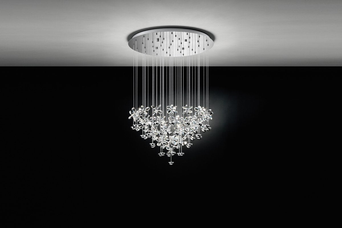 Pianopoli 107.5W Warm White LED Chrome & Crystal Chandelier Pendant Light