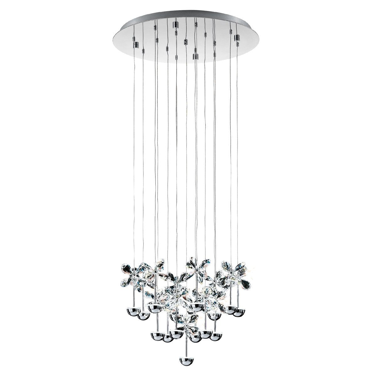 Pianopoli 37.5W Warm White LED Chrome & Crystal Chandelier Pendant Light