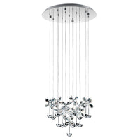 Thumbnail for Pianopoli 37.5W Warm White LED Chrome & Crystal Chandelier Pendant Light