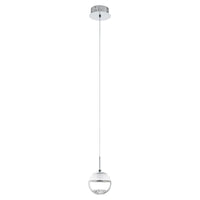 Thumbnail for Montefio 1 Light 5W LED Chrome Pendant Light with Crystals in a Clear Glass in Warm White