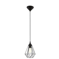 Thumbnail for Tarbes 1 Light Small Cage Pendant Light in Black