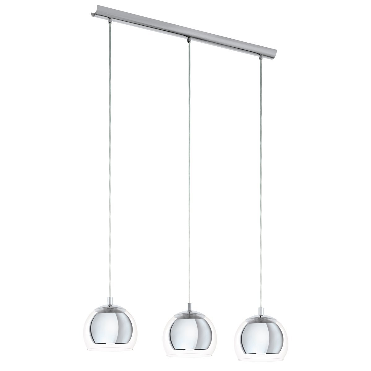 Rocamar 3 Light Dome Chrome Pendant Light
