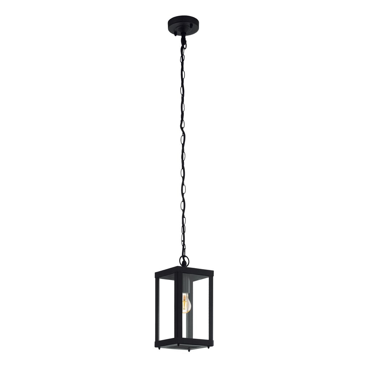 Alamonte IP44 E27 Black Exterior Lantern Pendant Light