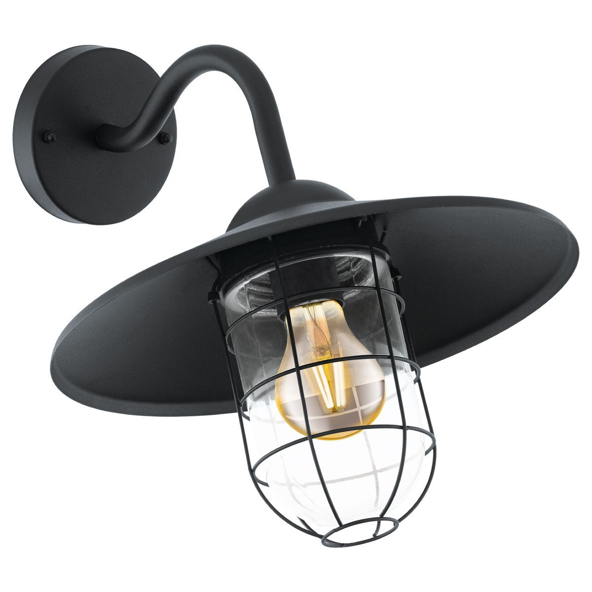 Melgoa Black Industrial Outdoor Over Door Wall Light