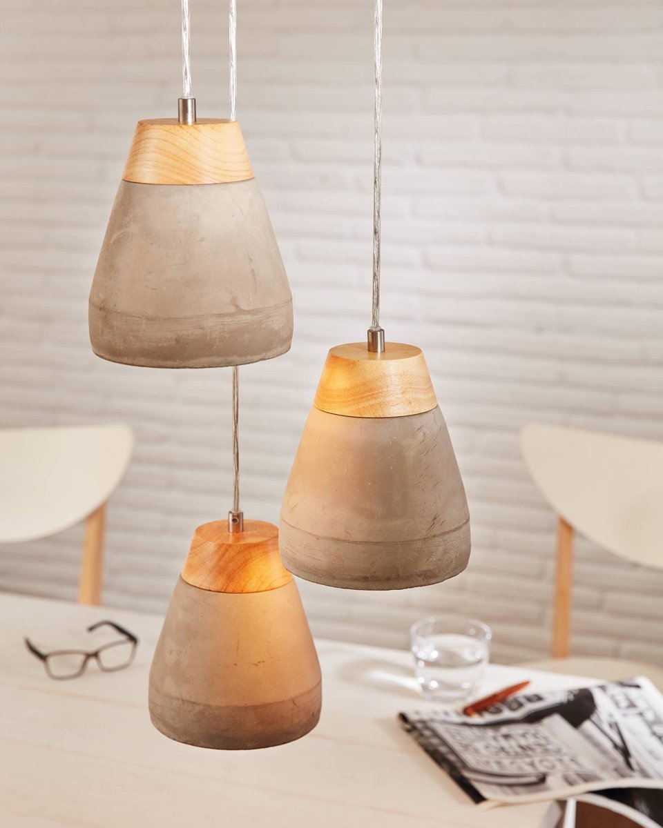 Tarega 1 Light Concrete Grey Pendant Light