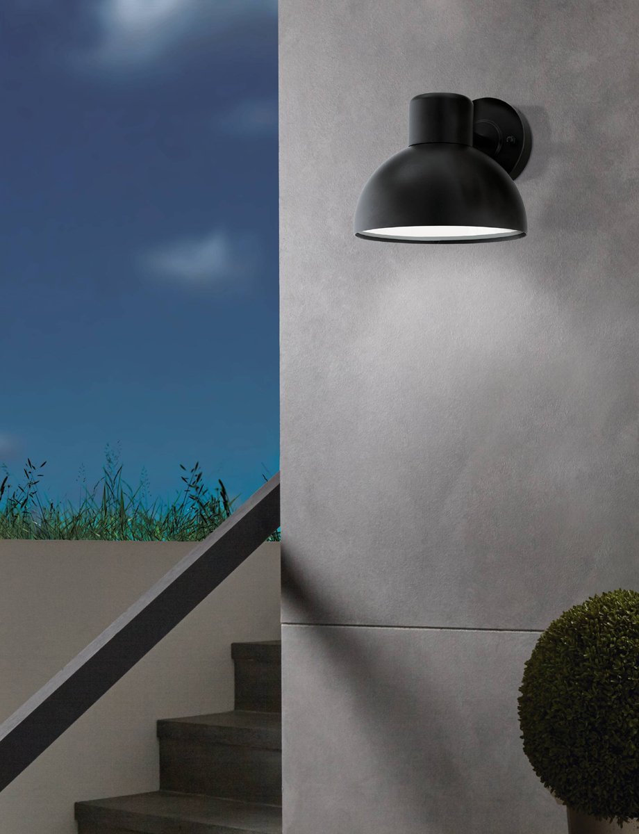 Entrimo Dome IP44 Downward Black Wall Light