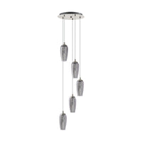 Thumbnail for Farsala 5 Light Cluster Smoked Glass Pendant Light