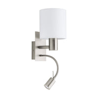 Thumbnail for Pasteri Wall Light with Adjustable LED Goose Neck Satin Nickel & White