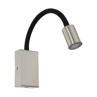 Thumbnail for Tazzoli 3.5W Warm White LED Flexible Reading Wall Light with USB in Satin Nickel