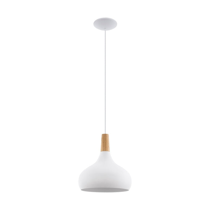 Sabinar Medium Pendant Light in White & Wood
