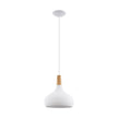Sabinar Medium Pendant Light in White & Wood