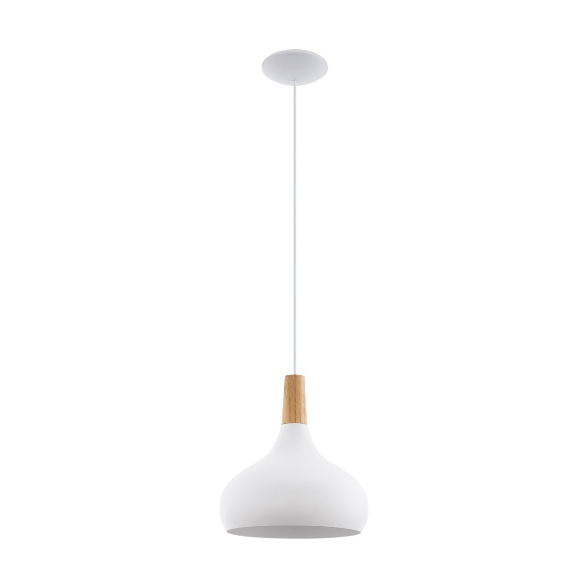 Sabinar Medium Pendant Light in White & Wood