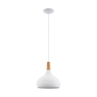Thumbnail for Sabinar Medium Pendant Light in White & Wood