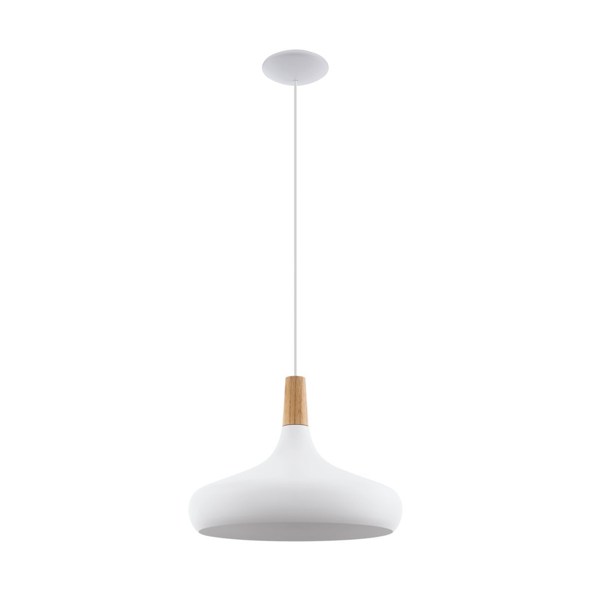 Sabinar Large Pendant Light in White & Wood