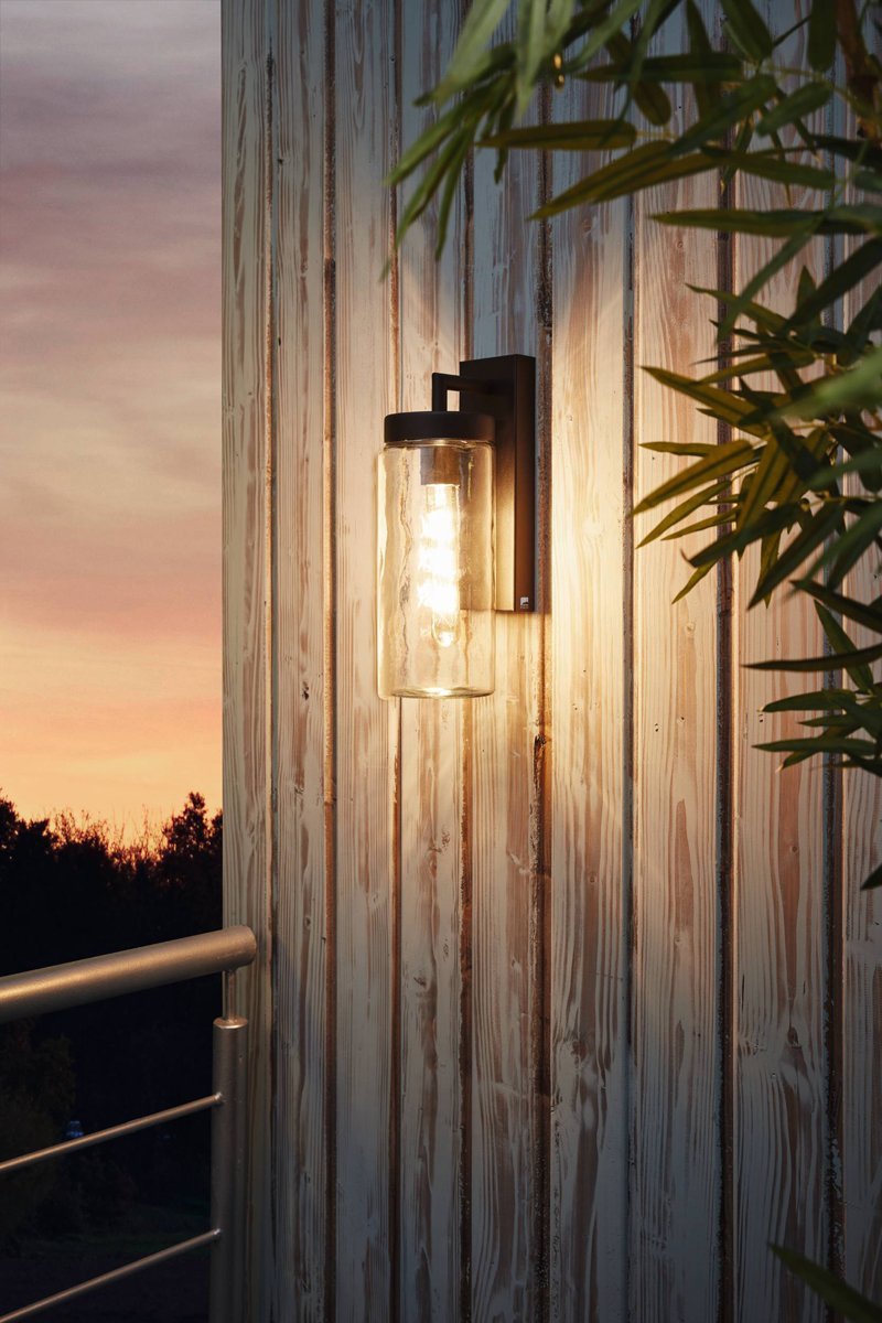 Bovolone IP44 Black Industrial Wall Light