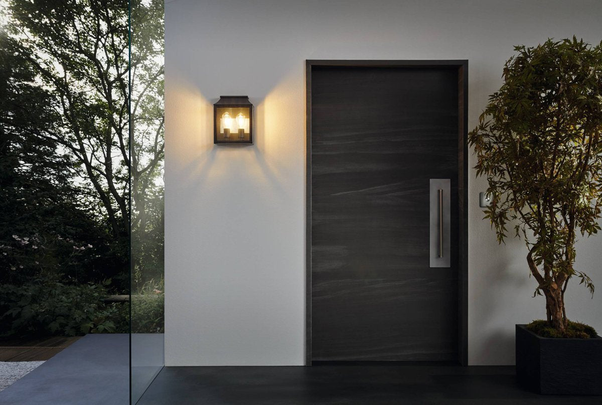 Soncino 2 Light Exterior Wall Light in Black